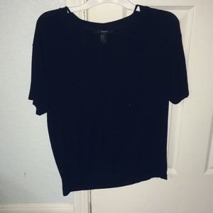 Forever 21 Black Top with Trendy Straps in Front